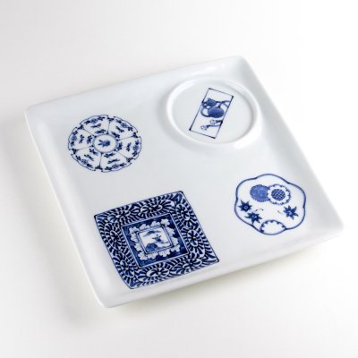 Photo4: Large Plate Koimari hyakkei Old Imari scenery (22.5cm/8.9in)