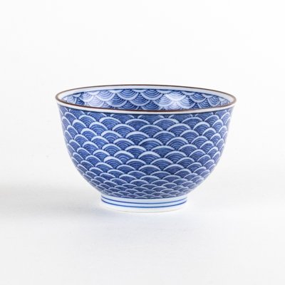 Photo1: Yunomi Tea Cup for Green Tea Seigaiha