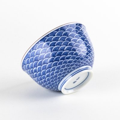 Photo5: Yunomi Tea Cup for Green Tea Seigaiha