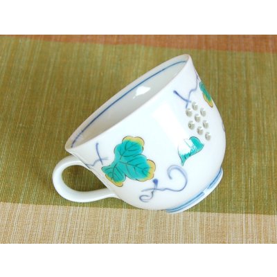 Photo4: Coffee Cup and Saucer Openwork Suisho budou Grape (Blue)