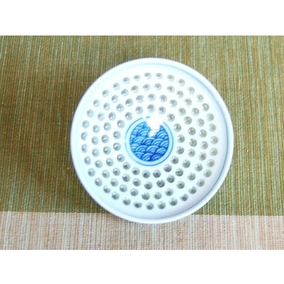 Photo5: Yunomi Tea Cup with Lid for Green Tea Openwork Suisho Seigaiha (Small)