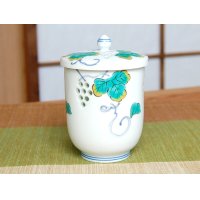 Yunomi Tea Cup with Lid for Green Tea Openwork Suisho budou Grape (Large)