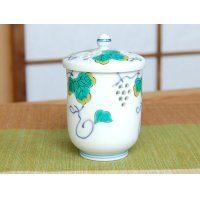 Yunomi Tea Cup with Lid for Green Tea Openwork Suisho budou Grape (Small)