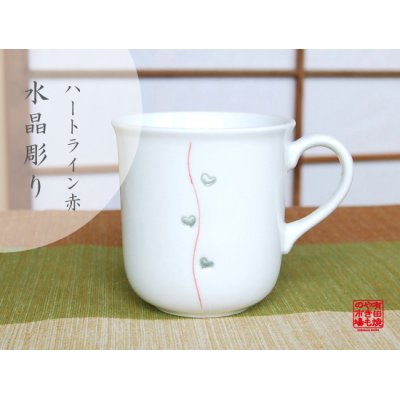 [Made in Japan] Suisyo heart line (Red) mug