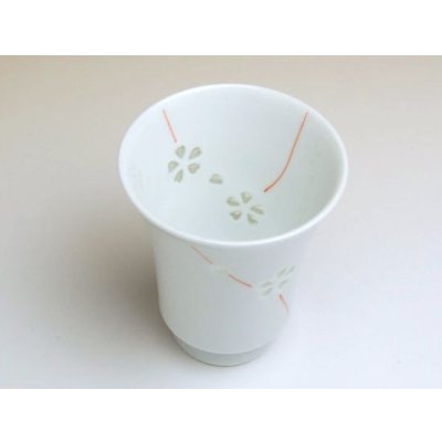 Photo3: Yunomi Tea Cup for Green Tea Suisyo Hana asobi (Red)