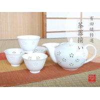 Tea set for Green Tea 1 pc Teapot and 5 pcs Cups Suisho hanazume