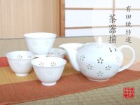 Tea set for Green Tea 1 pc Teapot and 5 pcs Cups Suisho hanazume