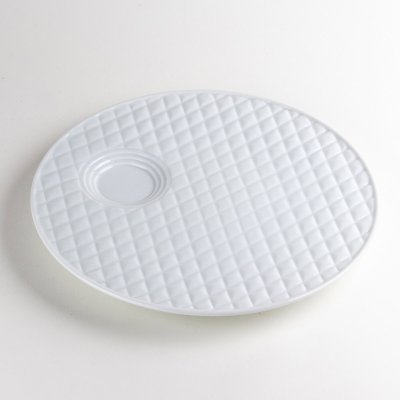 Photo1: Large Plate White quilting (23.5cm/9.3in)