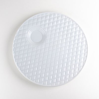 Photo2: Large Plate White quilting (23.5cm/9.3in)