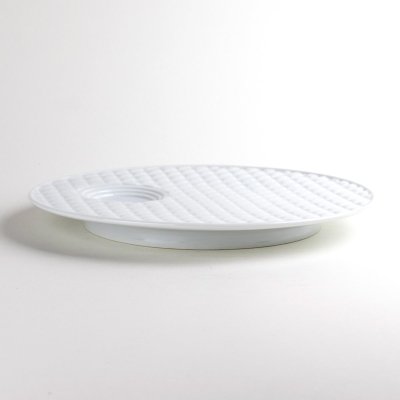 Photo4: Large Plate White quilting (23.5cm/9.3in)