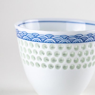 Photo4: Yunomi Tea Cup for Green Tea Suishocho Seigaiha