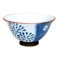 Rice Bowl Ume dami karakusa (Blue)