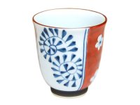 Yunomi Tea Cup for Green Tea Umedami karakusa (Red)