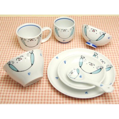 [Made in Japan] <Child tableware>Niko Niko club doggy whole set (7 pieces)