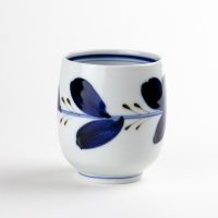 Yunomi Tea Cup for Green Tea Leaf Blue