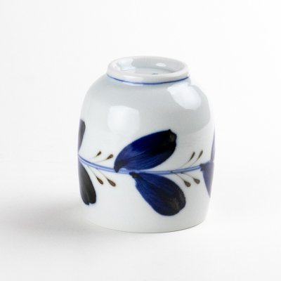 Photo3: Yunomi Tea Cup for Green Tea Leaf Blue