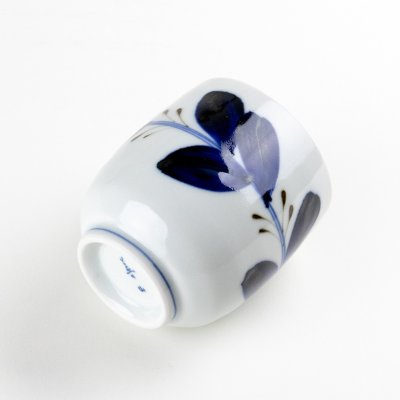 Photo5: Yunomi Tea Cup for Green Tea Leaf Blue