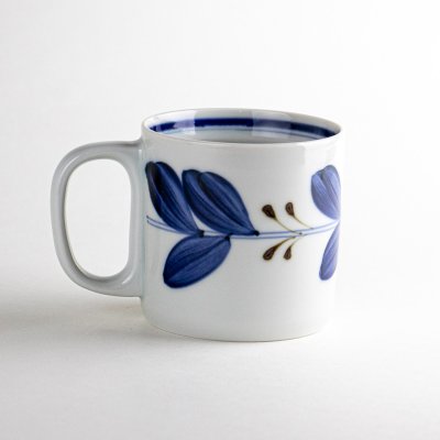 Photo2: Mug Leaf Blue