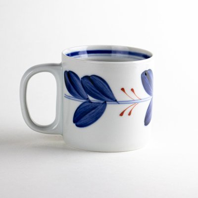 Photo2: Mug Leaf Red