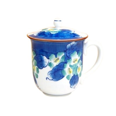 [Made in Japan] Hana tsudoi with cover (Blue) mug