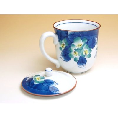 Photo2: Mug with Lid Hana tsudoi (Blue)