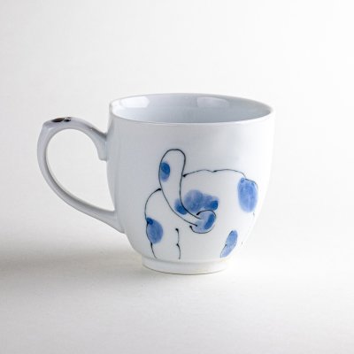 Photo2: Mug Me-ko Cat Blue
