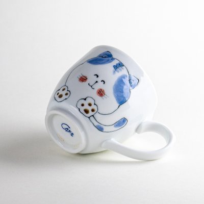 Photo5: Mug Me-ko Cat Blue