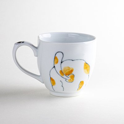 Photo2: Mug Me-ko Cat Yellow