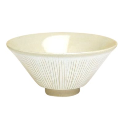 [Made in Japan] Senbori (White) rice bowl