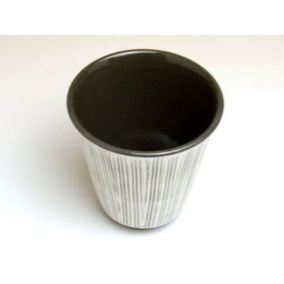 Photo2: Yunomi Tea Cup for Green Tea Senbori (Black)