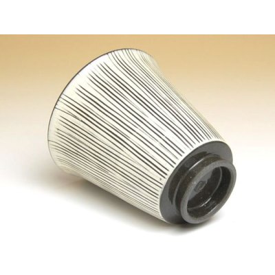 Photo3: Yunomi Tea Cup for Green Tea Senbori (Black)