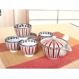 Tea set for Green Tea 1 pc Teapot and 5 pcs Cups Kyo-tokusa