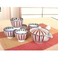 Tea set for Green Tea 1 pc Teapot and 5 pcs Cups Kyo-tokusa