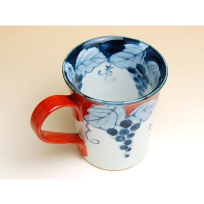 Photo2: Mug Fuchi dami budou Grape (Red)