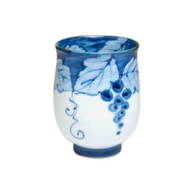 [Made in Japan] Fuchi dami budou grape (Blue) Japanese green tea cup