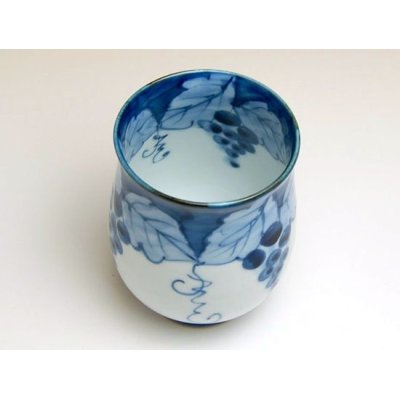 Photo2: Yunomi Tea Cup for Green Tea Fuchi dami budou Grape (Blue)