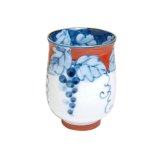 Yunomi Tea Cup for Green Tea Fuchi dami budou Grape (Red)