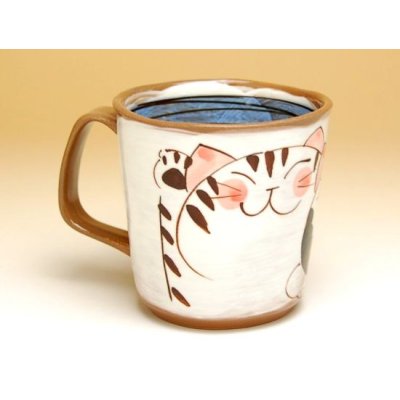 Photo2: Mug Nakayoshi neko Cats (Blue)