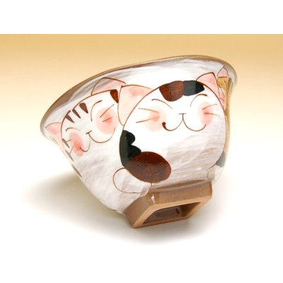 Photo2: Rice Bowl Nakayoshi neko Cats (Red)