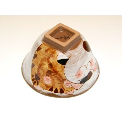 Photo3: Rice Bowl Nakayoshi neko Cats (Red)