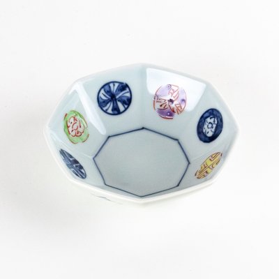 Photo2: Octagonal Small Bowl Somenishiki-Marumon (11.3 cm/4.4 in)