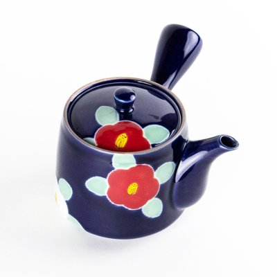 Photo4: Teapot Kyusu Yusai Tsubaki Ruri Camellia