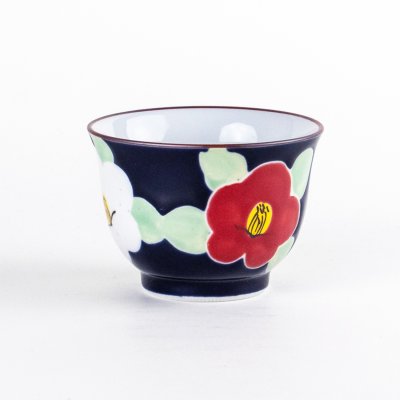 Photo1: Yunomi Tea Cup for Green Tea Yusai Tsubaki Ruri Camellia
