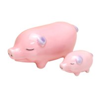 Figurine Pink buta Pig (pair)