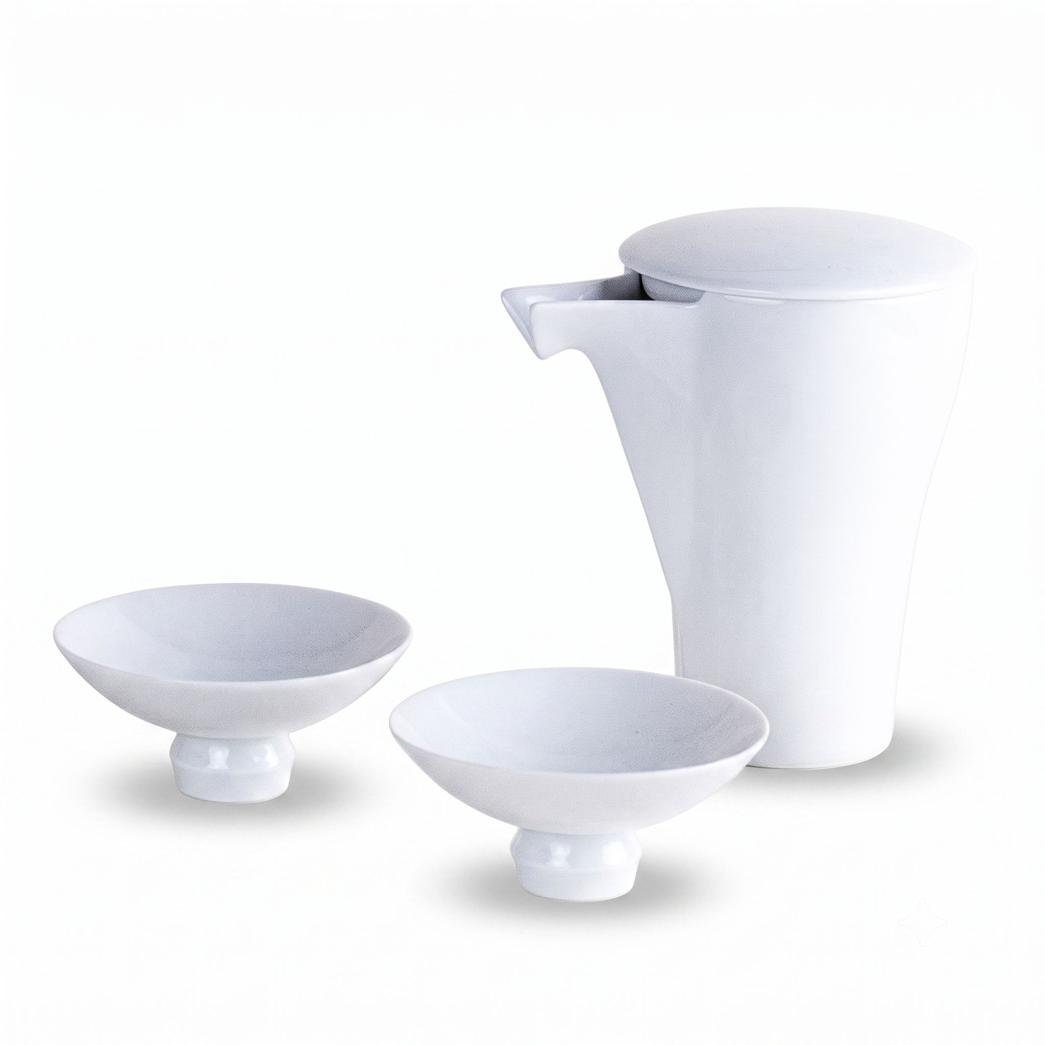 Hakuji white porcelain sake set