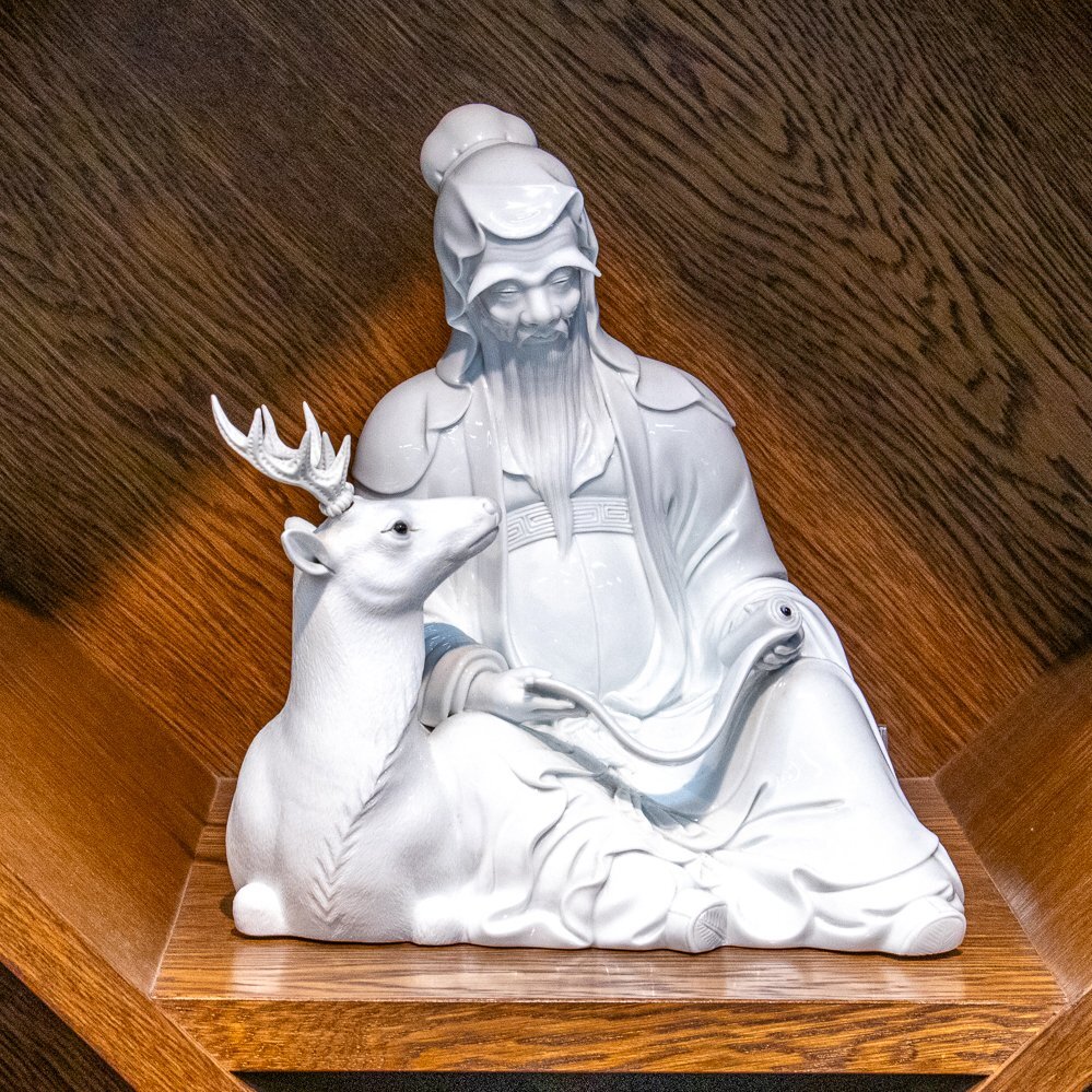 Ko-Imari white porcelain figurine of a sage
