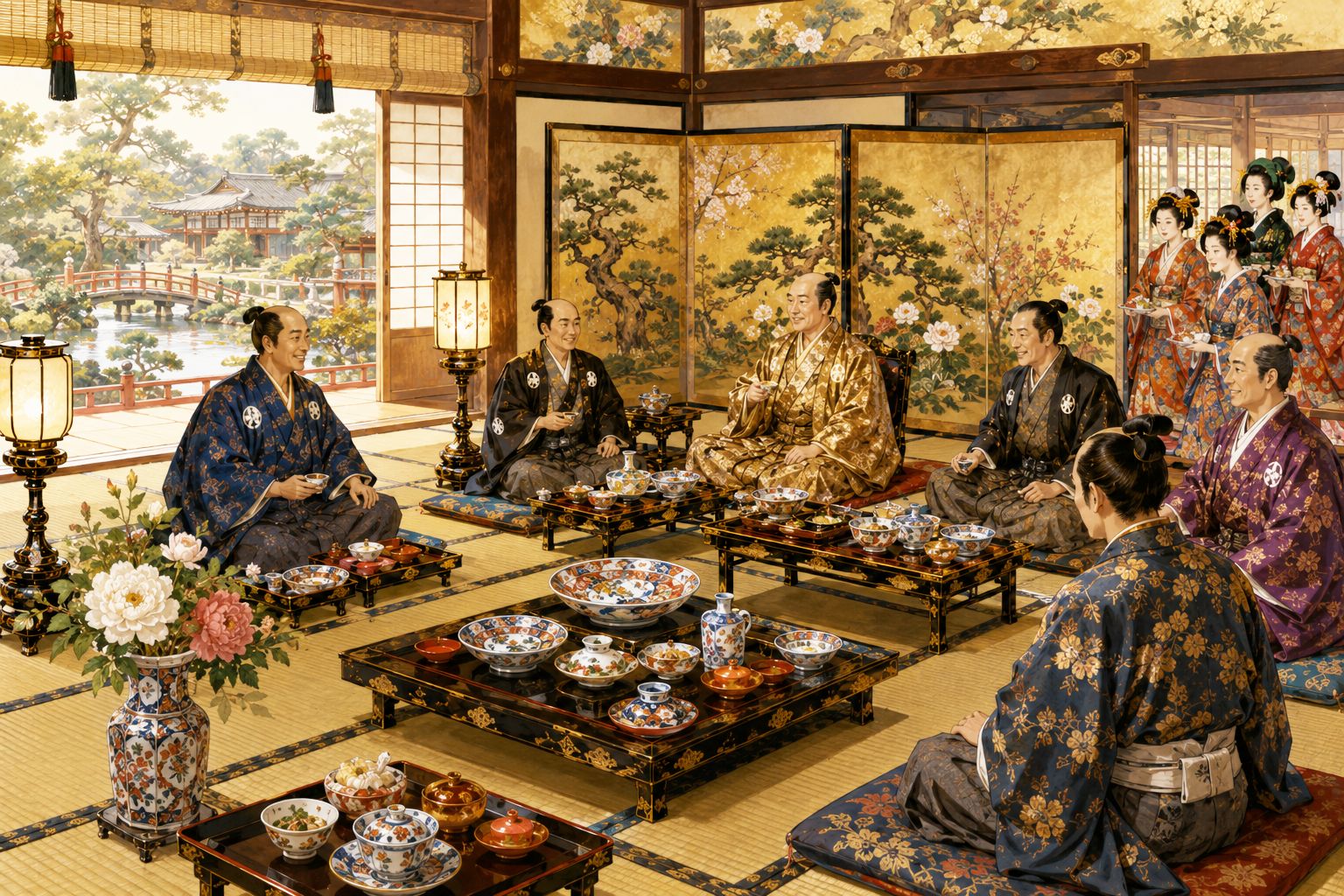 Ko-Imari style porcelain and decorative details