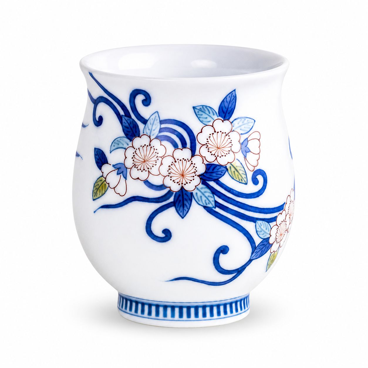 Iro-Nabeshima teacup with cherry blossom motif