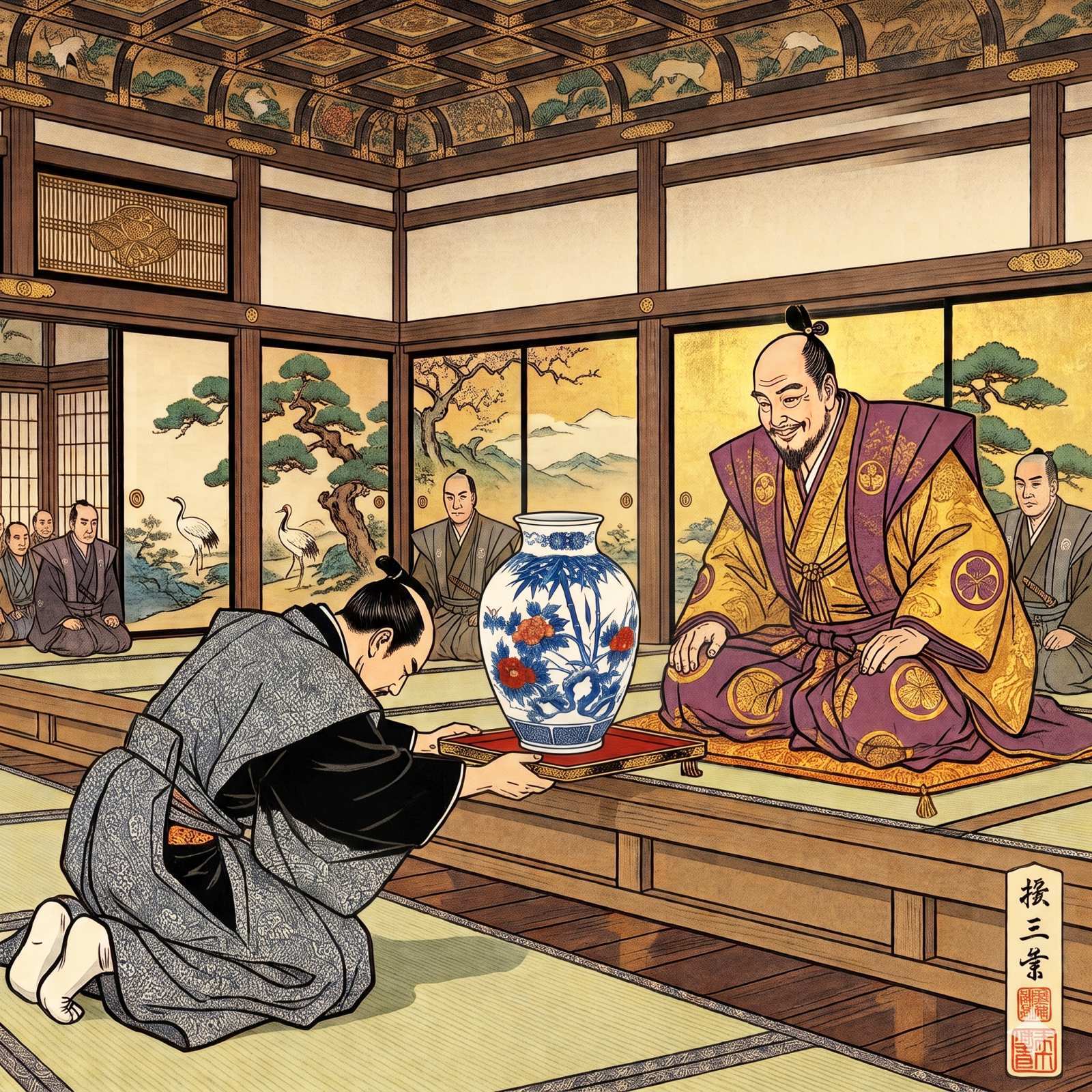 Presentation of Nabeshima ware to the shogun