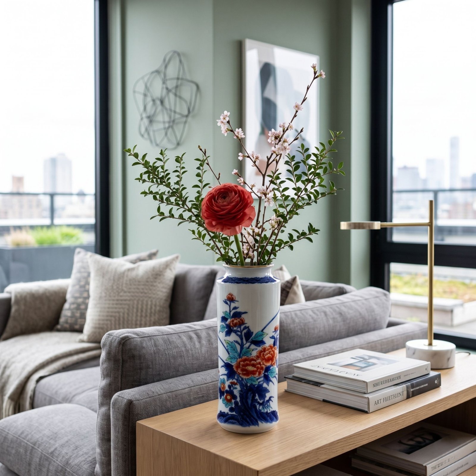 Nabeshima-style vase in a modern interior